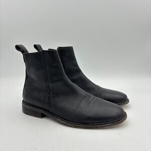 Allsaints Seth Waxy Zip Boots Black Leather Men's 42 US 9